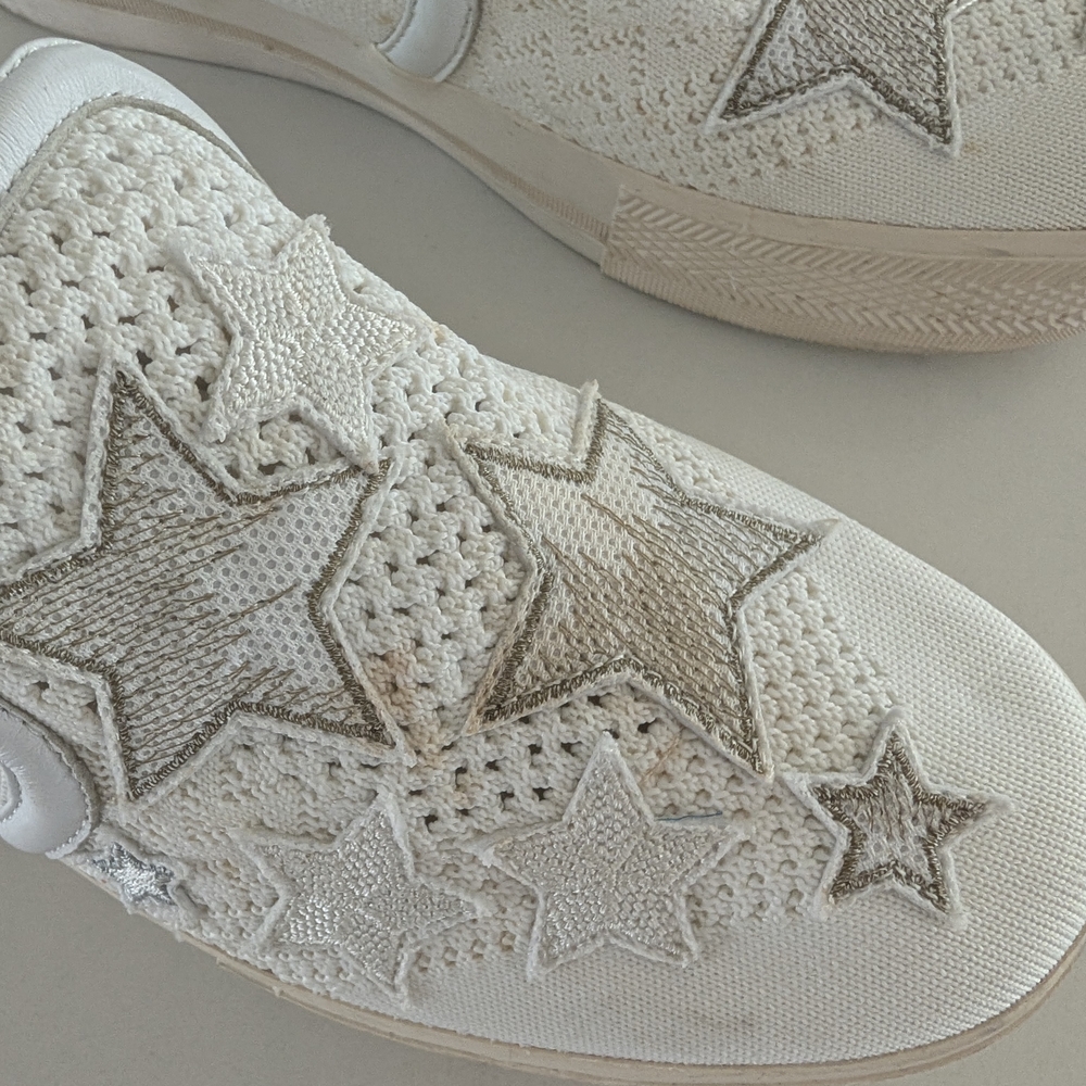 Ash White Slip-On Shoes with Star Design Size 8 - Picture 4 of 7